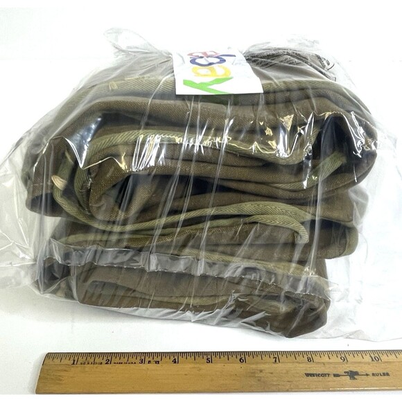 Vtg Woods Canoe Bag Canvas w Leather Straps Canada Made Backpack Sack Duluth Bag - Picture 15 of 16